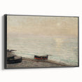 Vintage Seascape Art - Peaceful Boats and Moonlit Ocean Canvas