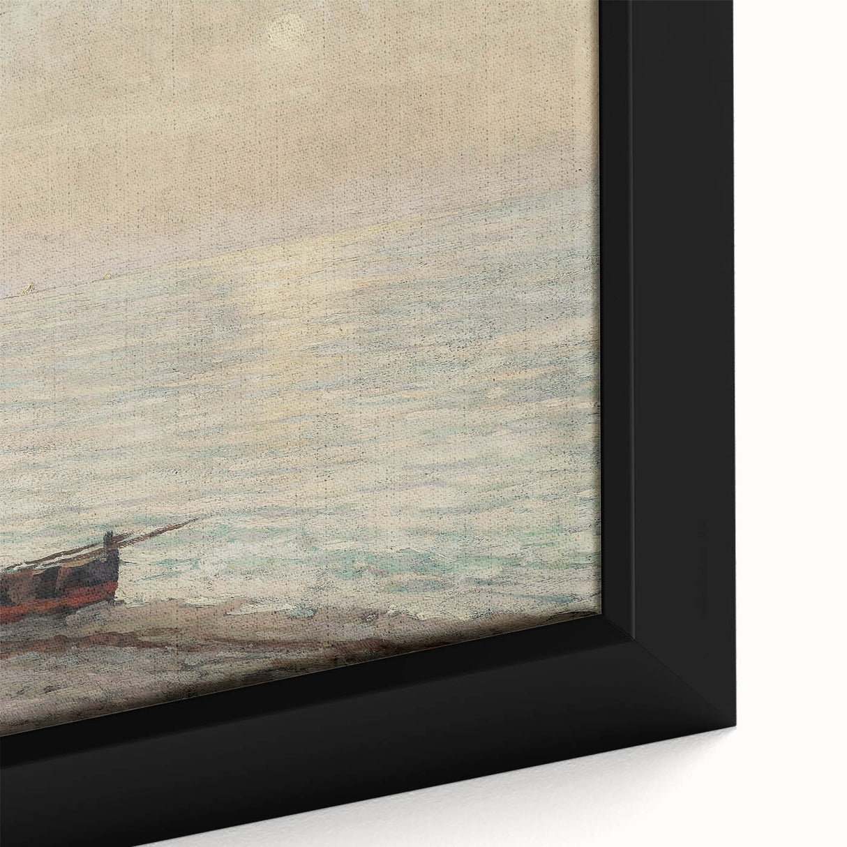 Vintage Seascape Art - Peaceful Boats and Moonlit Ocean Canvas