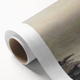 Vintage Seascape Art - Peaceful Boats and Moonlit Ocean Canvas