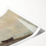 Vintage Seascape Art - Peaceful Boats and Moonlit Ocean Canvas