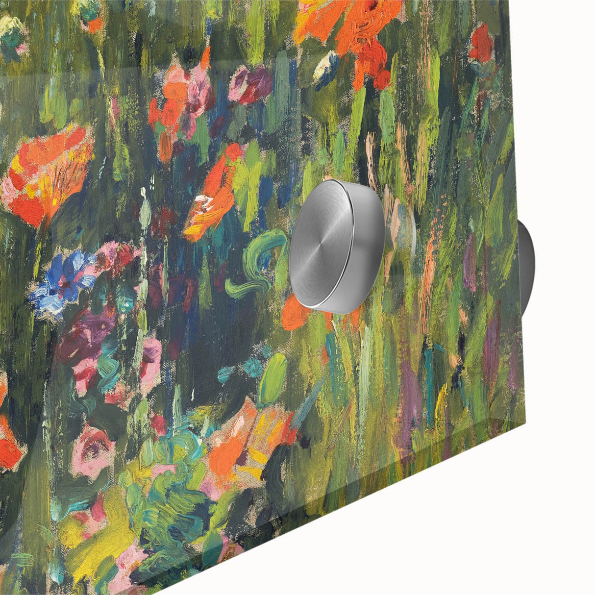 Vintage Floral Art - Bright Poppy Field Canvas Print