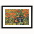 Vintage Floral Art - Bright Poppy Field Canvas Print