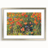 Vintage Floral Art - Bright Poppy Field Canvas Print