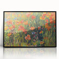 Vintage Floral Art - Bright Poppy Field Canvas Print