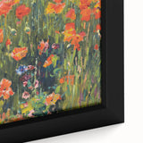 Vintage Floral Art - Bright Poppy Field Canvas Print