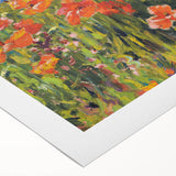 Vintage Floral Art - Bright Poppy Field Canvas Print