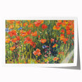 Vintage Floral Art - Bright Poppy Field Canvas Print