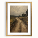 Vintage Country Road – Rustic Landscape Wall Art Print
