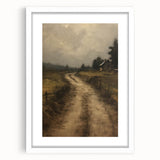 Vintage Country Road – Rustic Landscape Wall Art Print