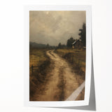 Vintage Country Road – Rustic Landscape Wall Art Print