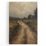 Vintage Country Road – Rustic Landscape Wall Art Print