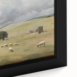 Vintage Pastoral Art - Sheep Grazing on Countryside Canvas