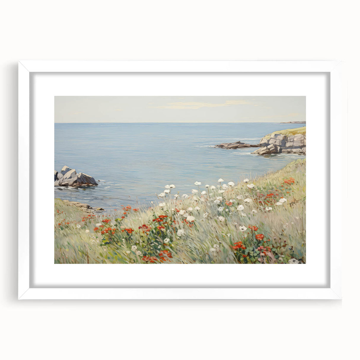 Coastal Wildflower Art - Serenity by the Sea Canvas Print