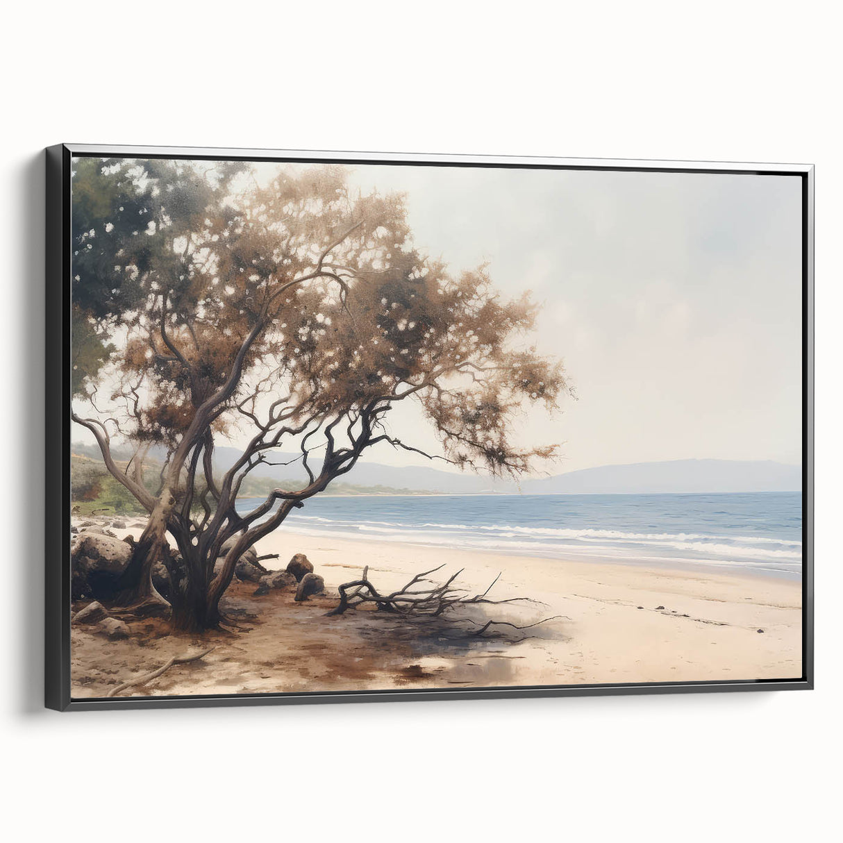 Vintage Landscape Art – Serene Coastal Scenery on Canvas