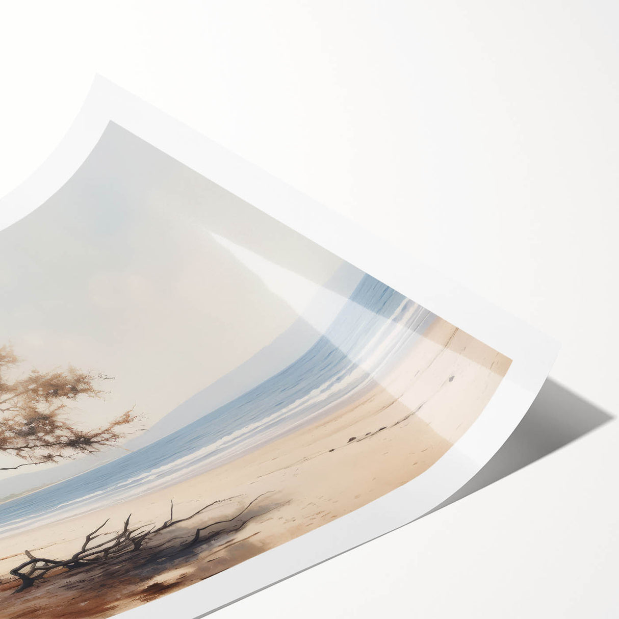 Vintage Landscape Art – Serene Coastal Scenery on Canvas
