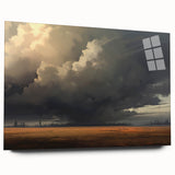 Vintage Landscape Art – Dramatic Skies Over a Golden Plain