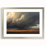 Vintage Landscape Art – Dramatic Skies Over a Golden Plain