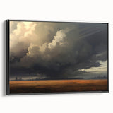 Vintage Landscape Art – Dramatic Skies Over a Golden Plain