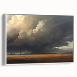 Vintage Landscape Art – Dramatic Skies Over a Golden Plain