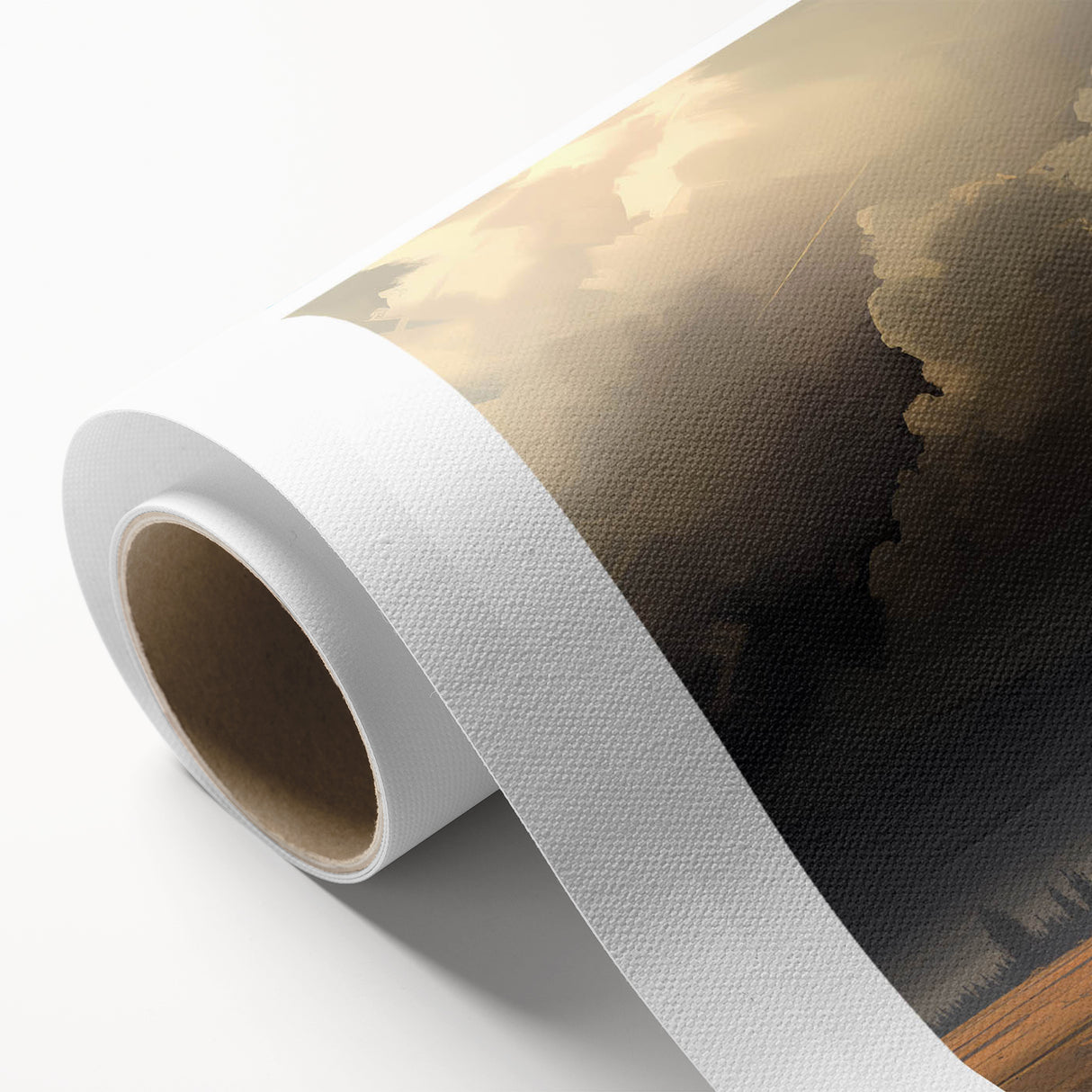 Vintage Landscape Art – Dramatic Skies Over a Golden Plain