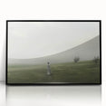 Vintage Landscape Art – Tranquil Countryside with Walking Figure
