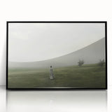 Vintage Landscape Art – Tranquil Countryside with Walking Figure