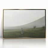 Vintage Landscape Art – Tranquil Countryside with Walking Figure