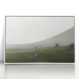 Vintage Landscape Art – Tranquil Countryside with Walking Figure