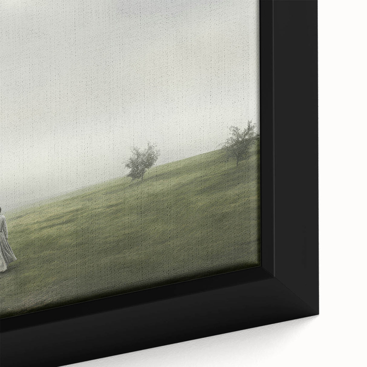 Vintage Landscape Art – Tranquil Countryside with Walking Figure