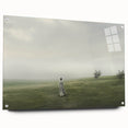 Vintage Landscape Art – Tranquil Countryside with Walking Figure