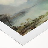 Vintage Landscape Art – Majestic Mountain Reflection in Lake