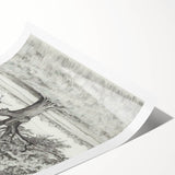 Vintage Oak Tree Sketch Art – Classic Monochrome Nature Print