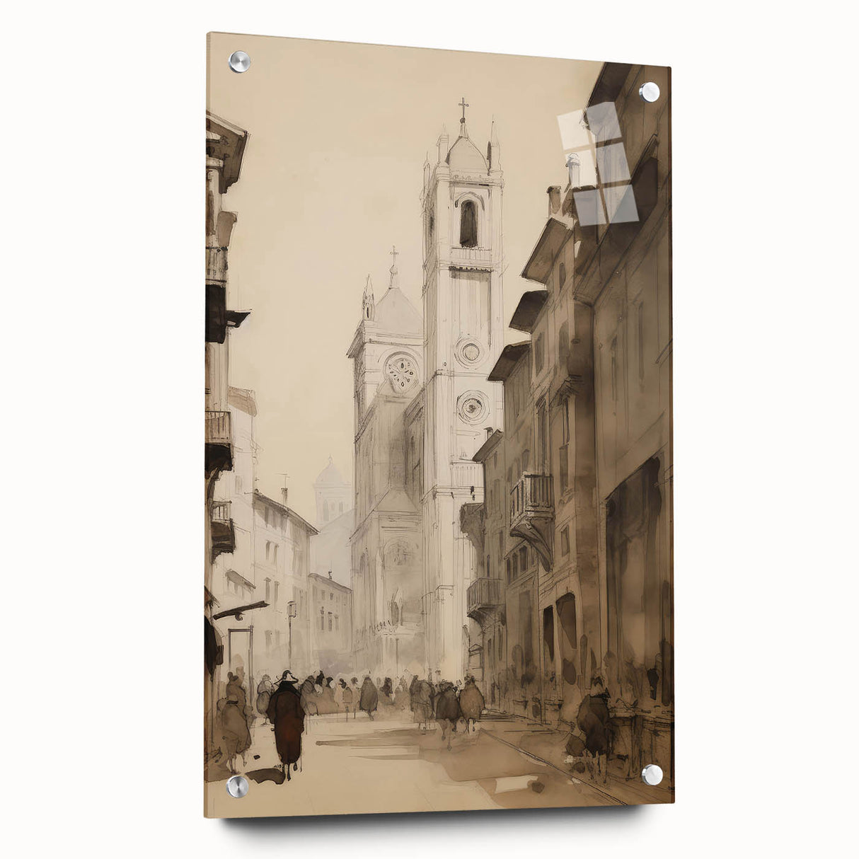 Historic European Cityscape – Vintage Landscape Wall Art