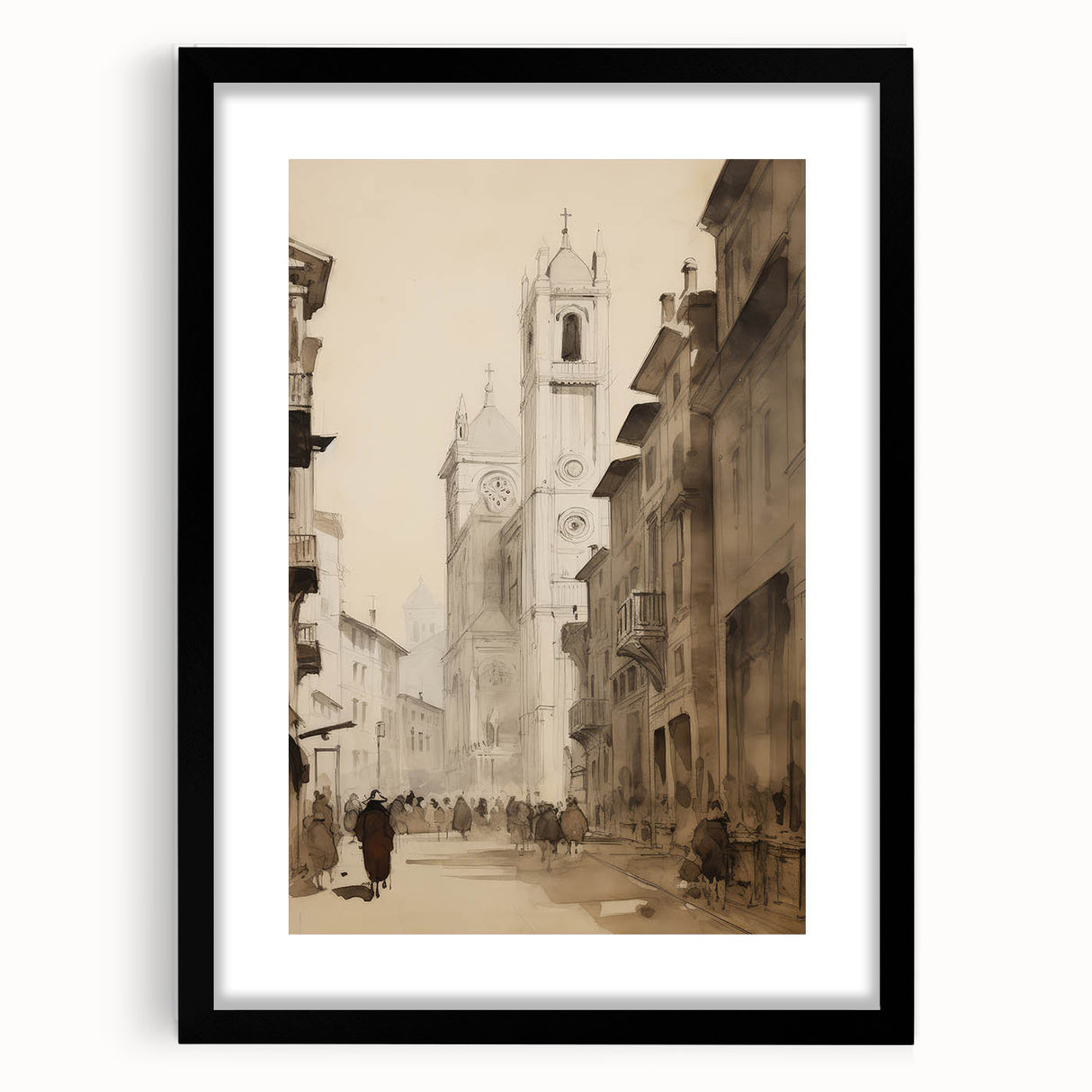 Historic European Cityscape – Vintage Landscape Wall Art