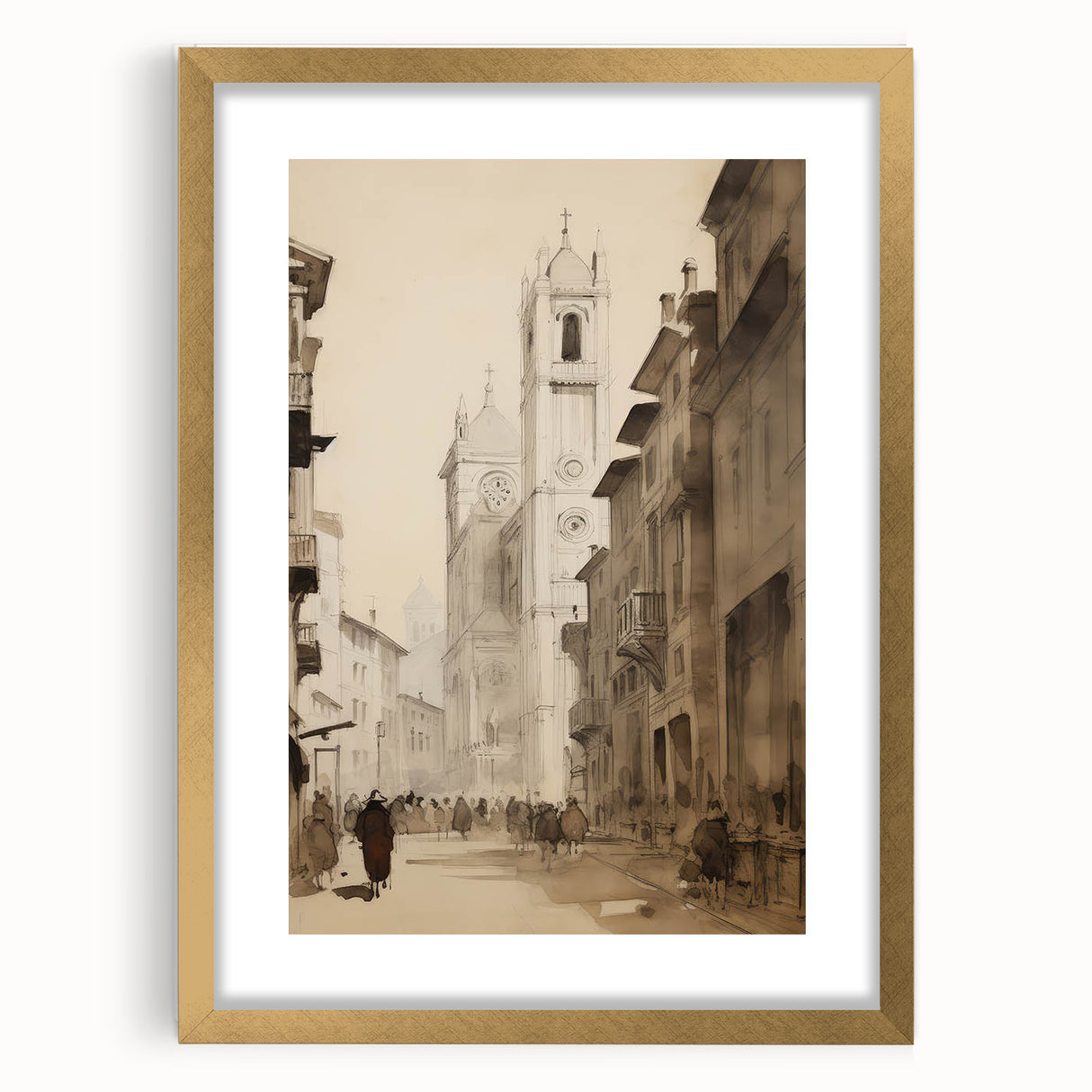 Historic European Cityscape – Vintage Landscape Wall Art