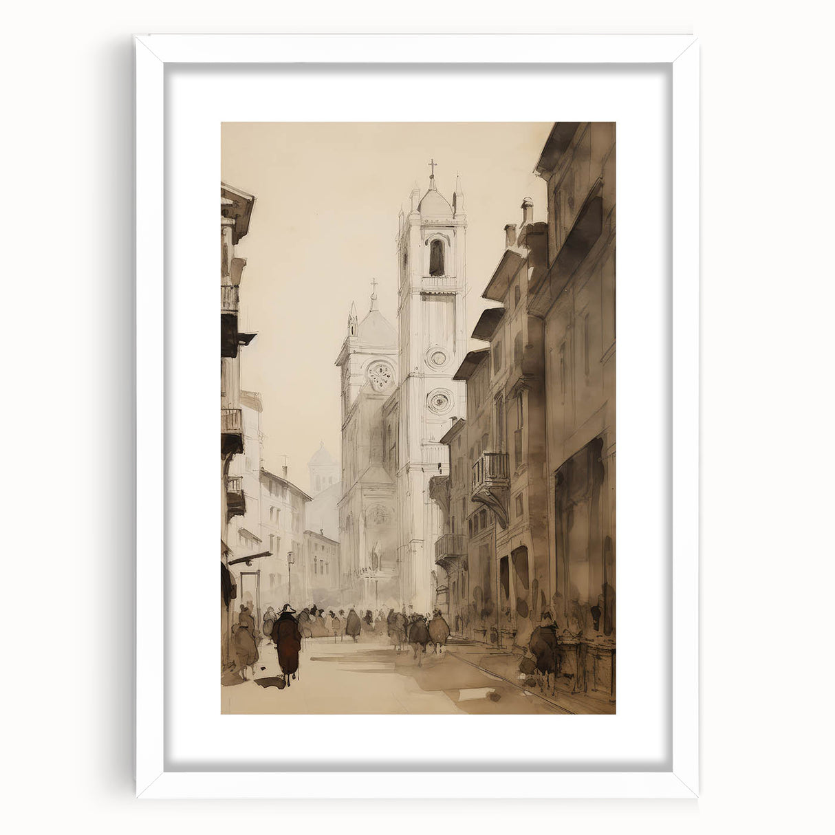 Historic European Cityscape – Vintage Landscape Wall Art