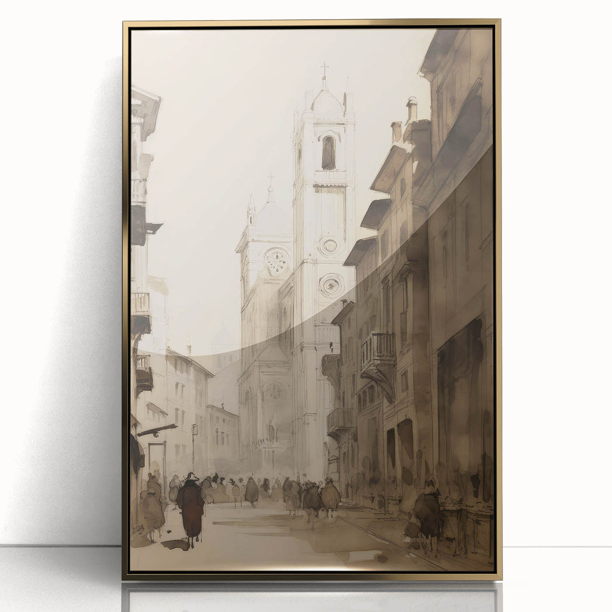 Historic European Cityscape – Vintage Landscape Wall Art