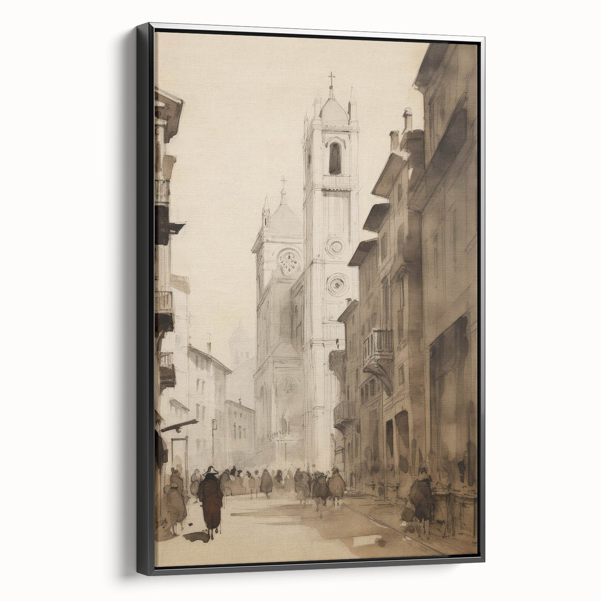 Historic European Cityscape – Vintage Landscape Wall Art