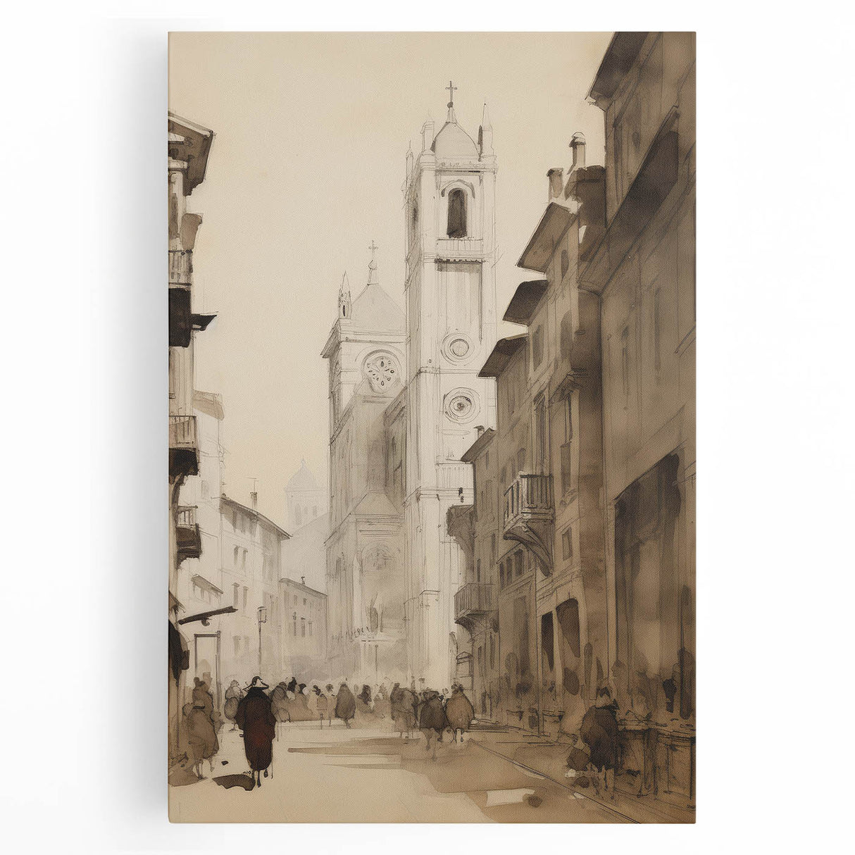 Historic European Cityscape – Vintage Landscape Wall Art