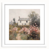 Vintage Cottage Garden Art – Classic Floral Landscape Wall Print