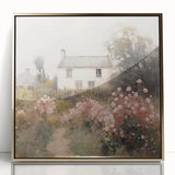 Vintage Cottage Garden Art – Classic Floral Landscape Wall Print