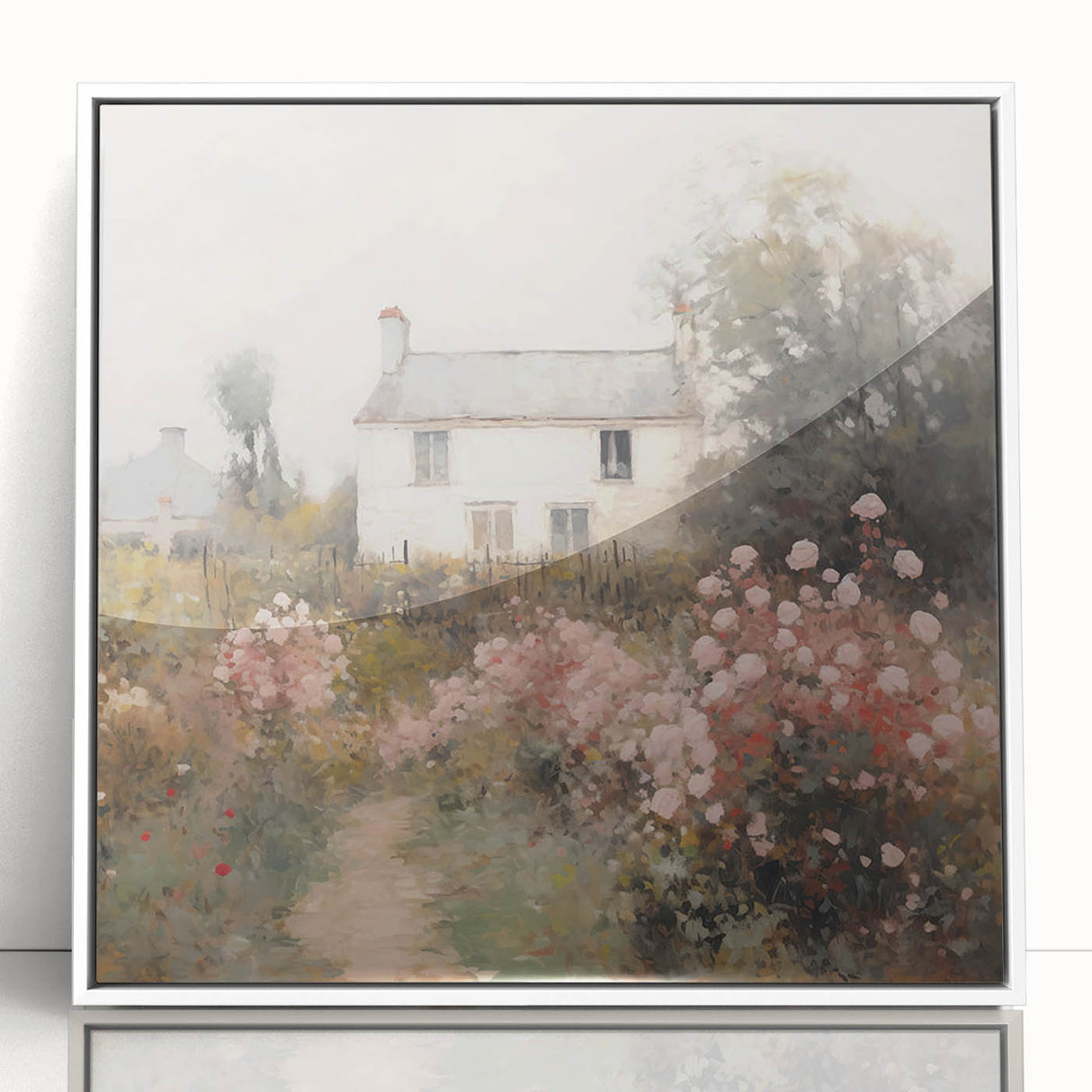 Vintage Cottage Garden Art – Classic Floral Landscape Wall Print