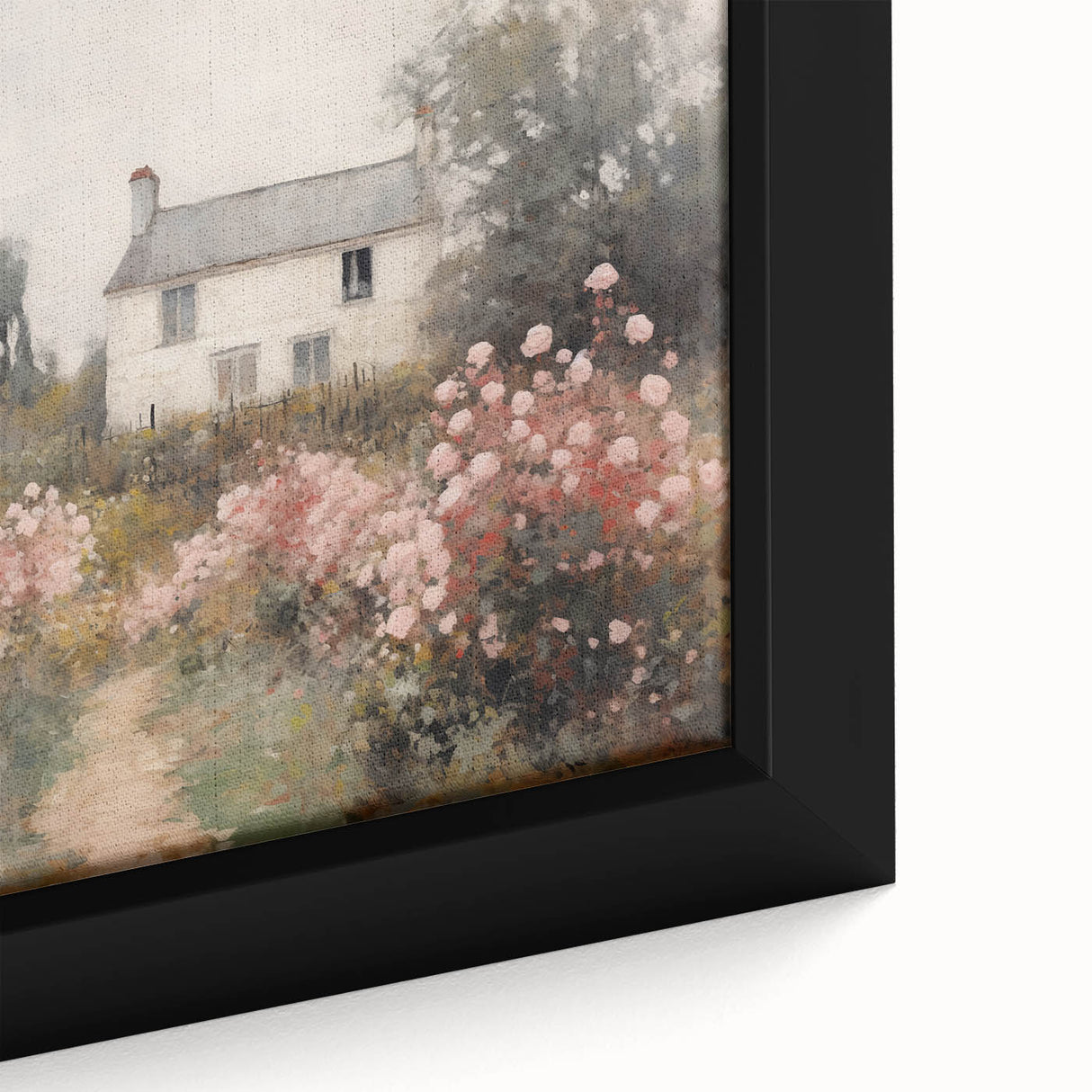 Vintage Cottage Garden Art – Classic Floral Landscape Wall Print