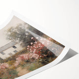 Vintage Cottage Garden Art – Classic Floral Landscape Wall Print