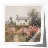Vintage Cottage Garden Art – Classic Floral Landscape Wall Print