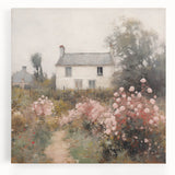 Vintage Cottage Garden Art – Classic Floral Landscape Wall Print