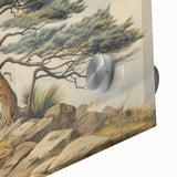 Vintage Landscape Art - Windswept Pine Tree on Rocky Hill