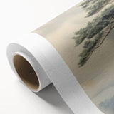 Vintage Landscape Art - Windswept Pine Tree on Rocky Hill