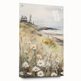 Coastal Cottage & Daisies – Vintage Landscape Wall Art