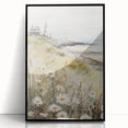 Coastal Cottage & Daisies – Vintage Landscape Wall Art